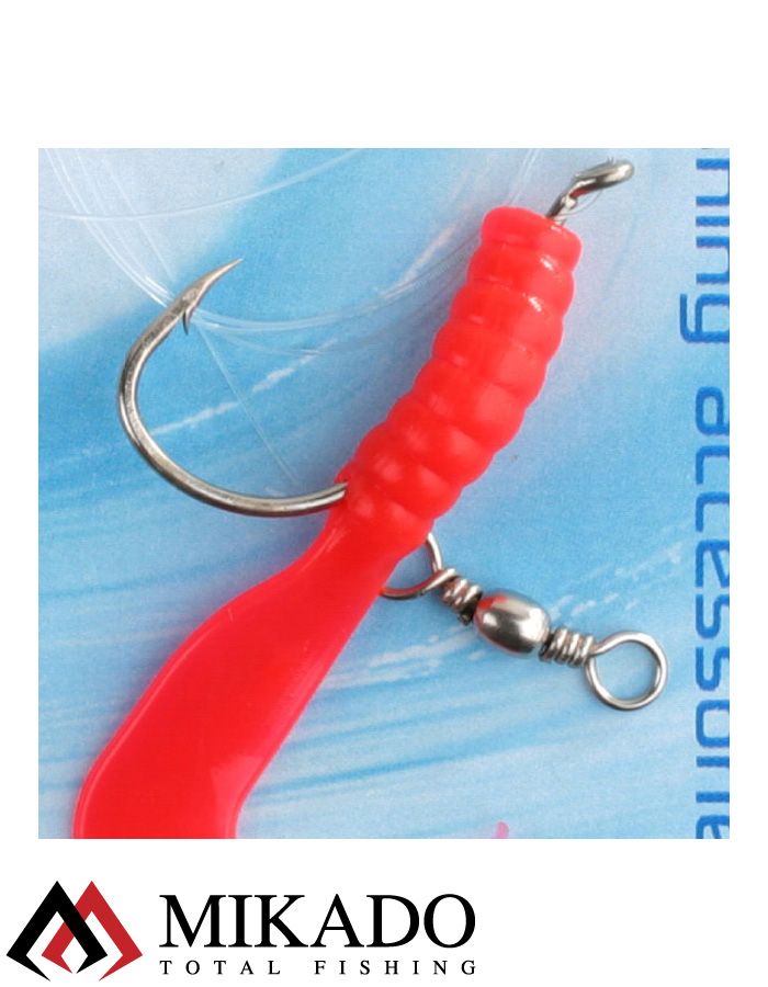 Морская оснастка Mikado PILK TWIST RIG 5.5см, крючок № 4/0 (RED)